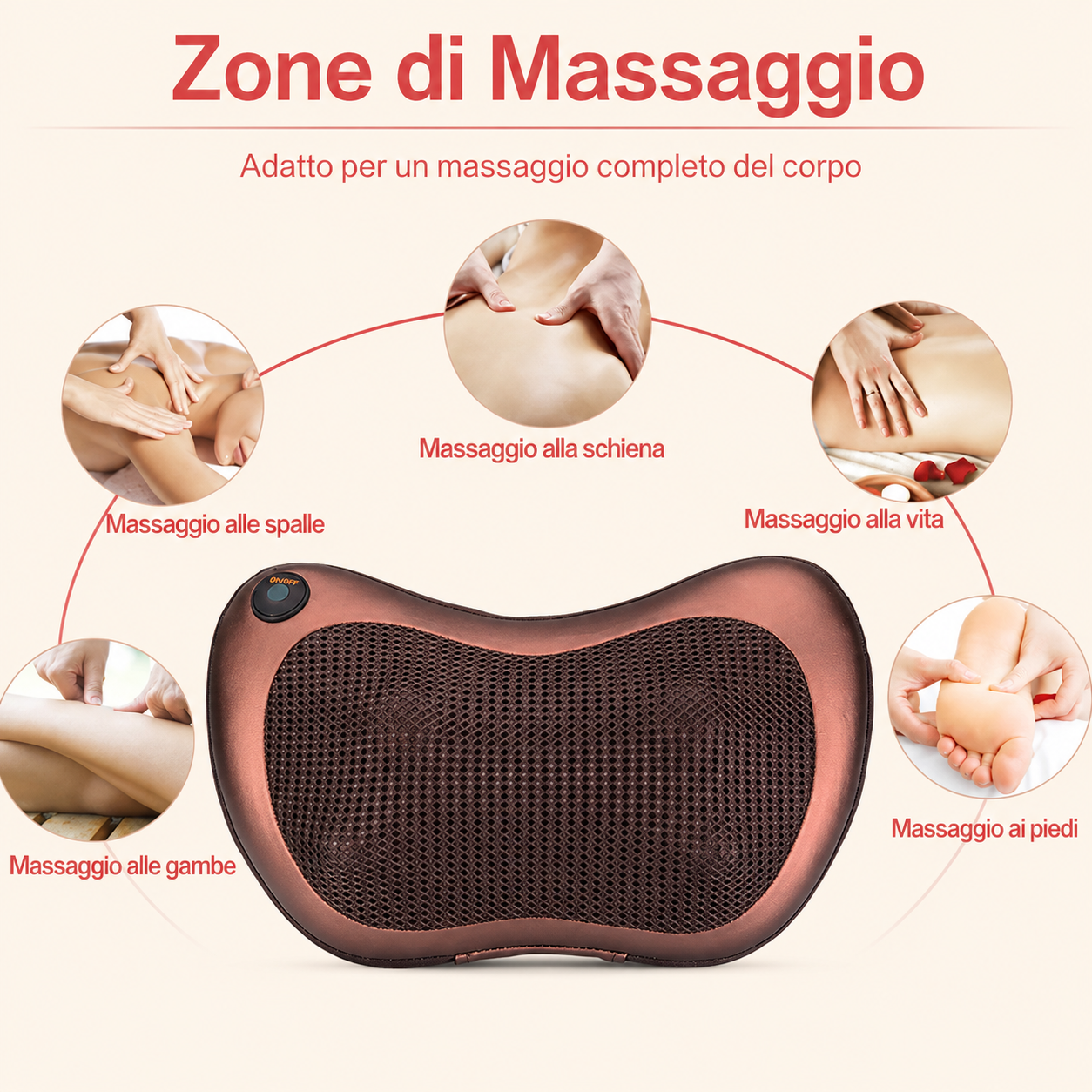 Massagy™ – Cuscino Massaggiante per Collo e Schiena